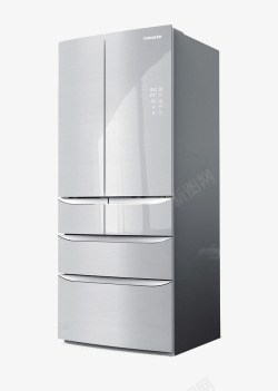 银色冰箱3层电冰箱高清图片