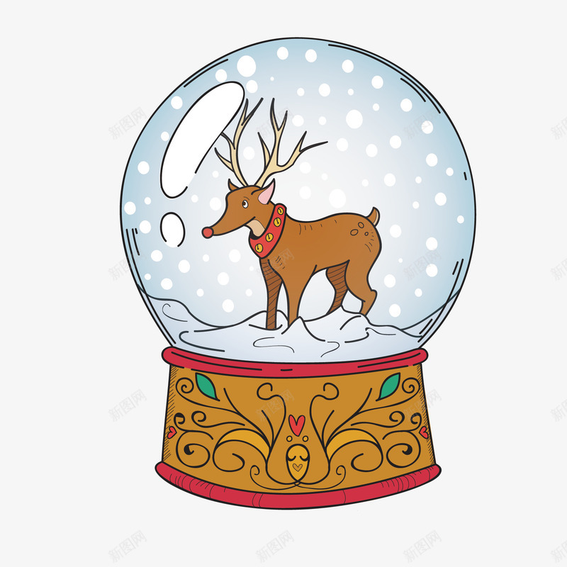 圣诞透明玻璃球礼物雪花png免抠素材_新图网 https://ixintu.com 卡通 圣诞礼物 圣诞节 圣诞装饰 手绘 雪花