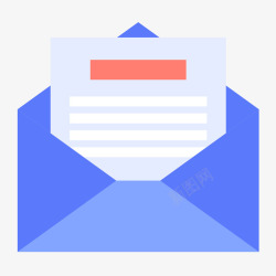蓝色邮件蓝色扁平化邮件元素矢量图图标高清图片