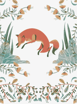 狐狸卡片封面矢量图素材