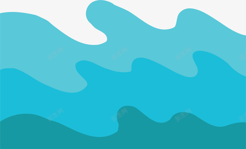 蓝色海浪背景png免抠素材_新图网 https://ixintu.com 大海 曲线海浪 波形海浪 海洋 海浪 蓝色背景 边框纹理