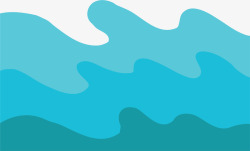 波形边框蓝色海浪背景高清图片