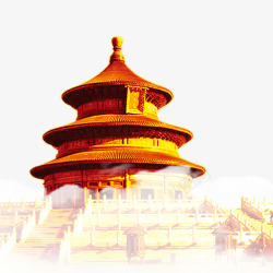 中国建筑文化故宫天坛图标高清图片