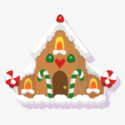 扁平化糖果圣诞雪景建筑矢量图高清图片
