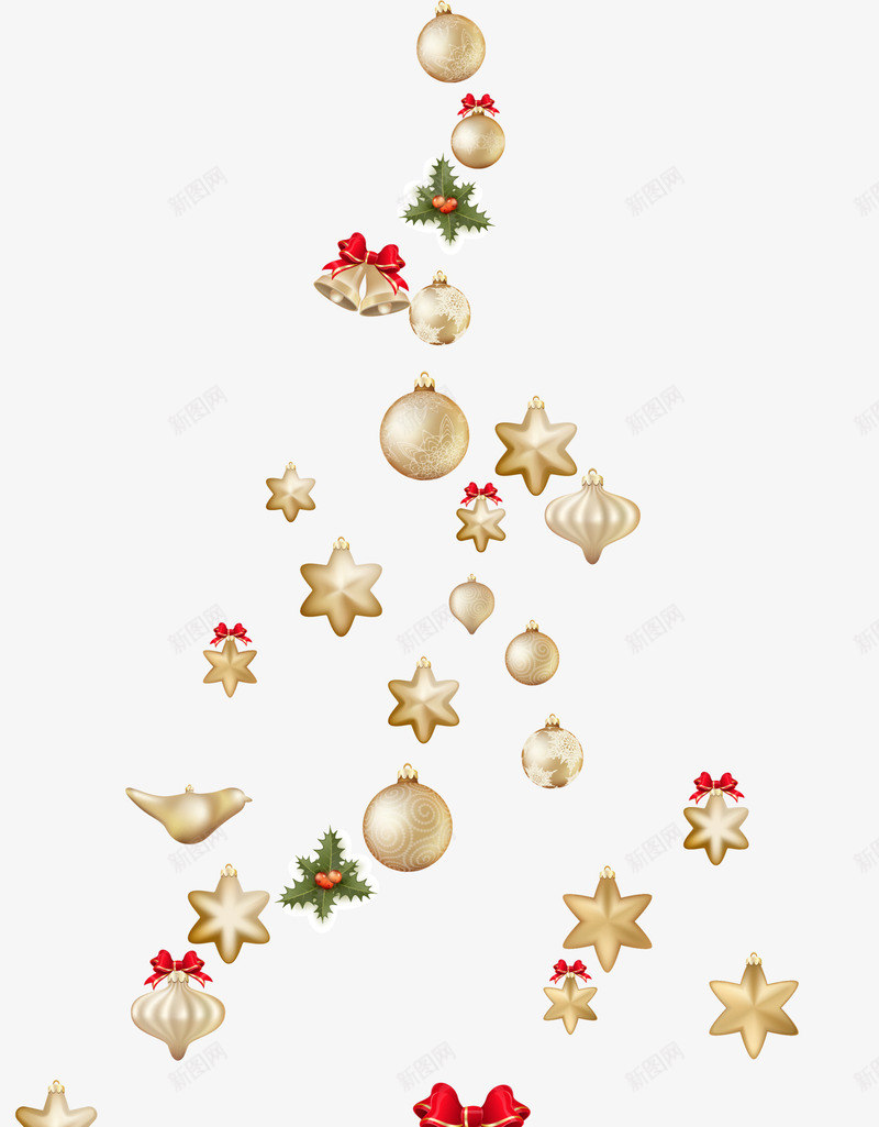 金色彩球圣诞树png免抠素材_新图网 https://ixintu.com 圣诞节挂饰 彩球 挂件 挂饰 星星装饰 清新挂件 金色圣诞树
