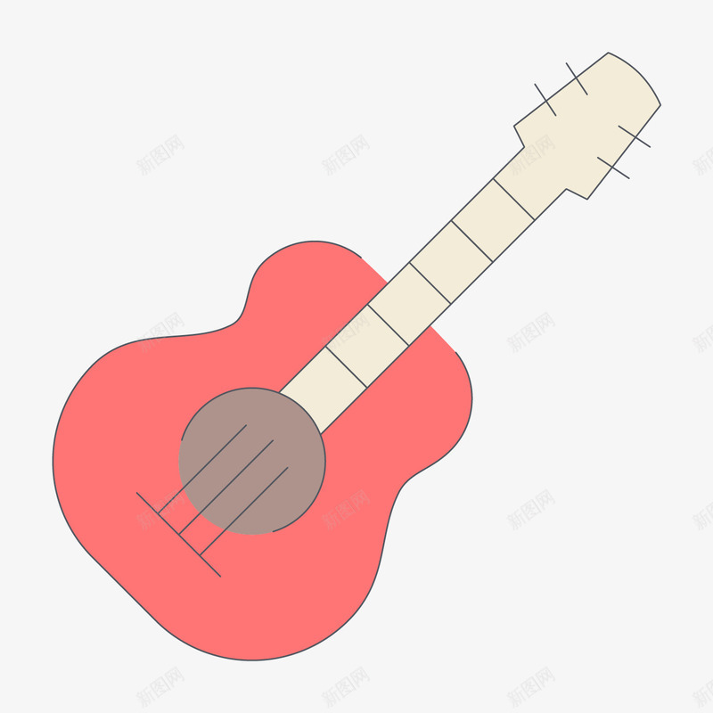 手绘线条吉他png免抠素材_新图网 https://ixintu.com 一个吉他 平面 手绘 新图网 极简线条 红色吉他 艺术作品