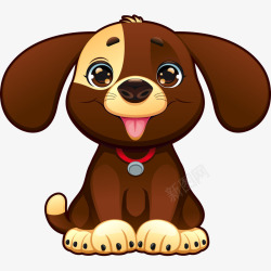 褐色皮肤卡通宠物狗高清图片