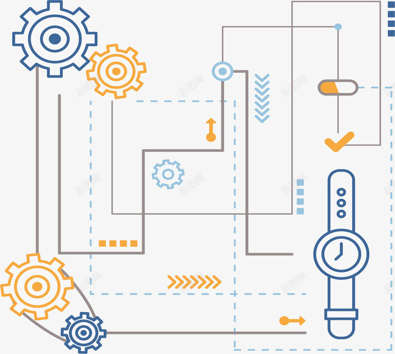 机械表工艺流程png免抠素材_新图网 https://ixintu.com 机械化 机械表 流程图 矢量素材 齿轮