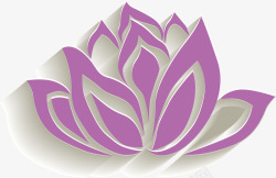 扁平化紫色莲花矢量图素材
