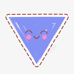 几何表情蓝色三角形表情标签矢量图高清图片