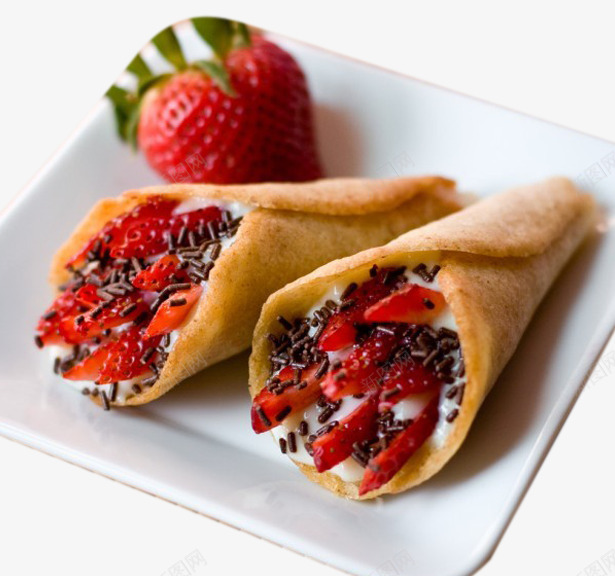 草莓冰淇淋卷png免抠素材_新图网 https://ixintu.com 冰淇淋 冷食 水果 红色 草莓 食物