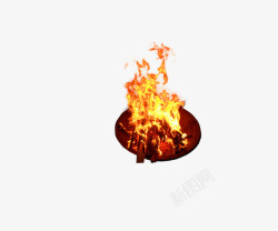 火盆燃烧的火焰高清图片