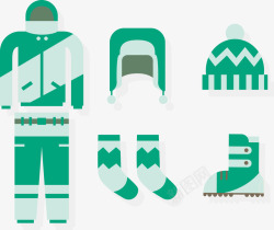 保暖小袜子清新绿色滑雪服高清图片