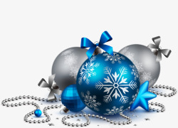 蓝色吊球圣诞节多彩圣诞球高清图片