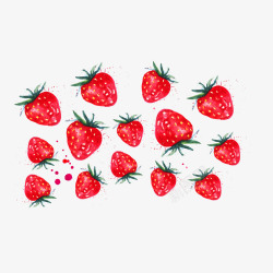 水彩草莓素材