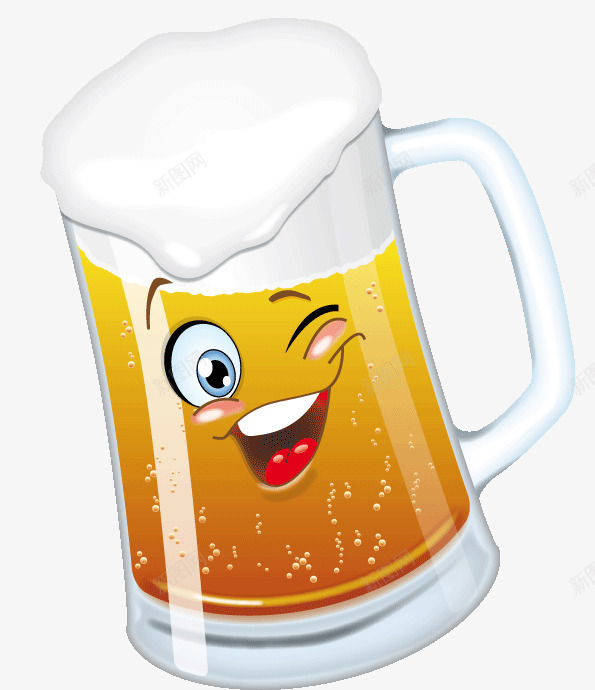 卡通表情啤酒png免抠素材_新图网 https://ixintu.com 卡通表情 啤酒广告 啤酒海报 手绘 设计 饮料酒水