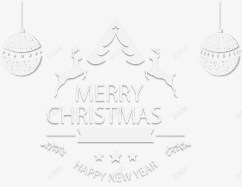 白色圣诞节标志矢量图ai免抠素材_新图网 https://ixintu.com 冬季 圣诞快乐 圣诞树 圣诞节 新年快乐 白色标志 矢量图
