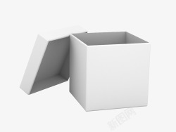 正方体白色礼盒高清图片