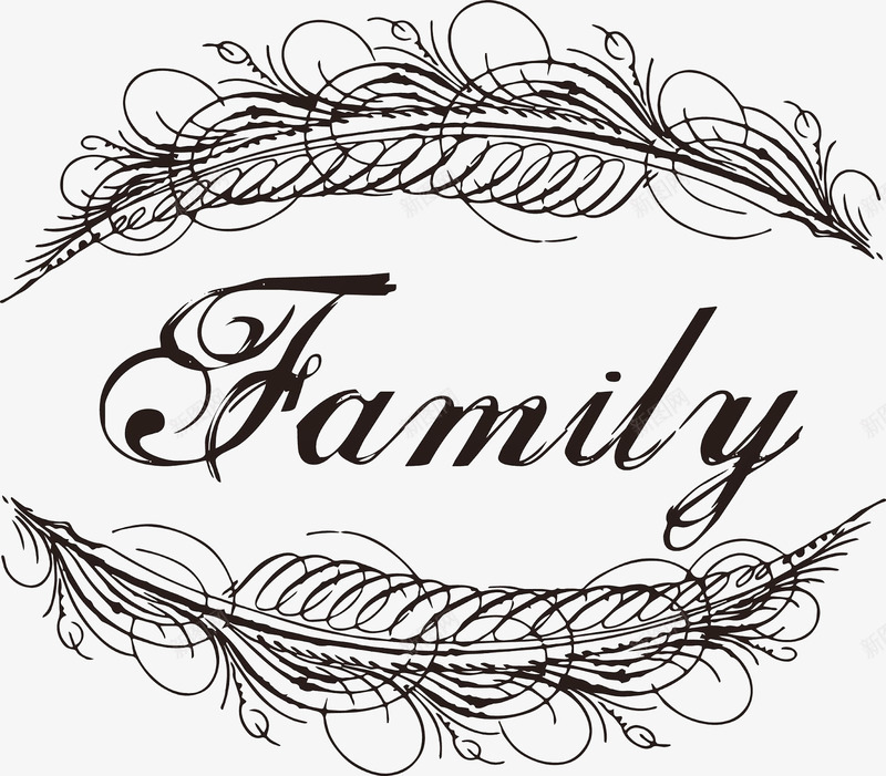 family黑色家庭效果字png免抠素材_新图网 https://ixintu.com family 家庭 带边框 英文 麦穗