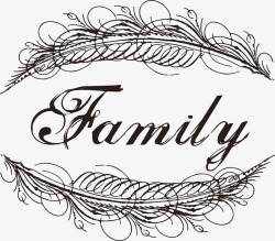 family黑色家庭效果字素材