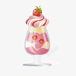 冰激凌卡通草莓冰激凌夏天素材