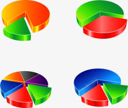 饼图icon商务信息图表示意图高清图片