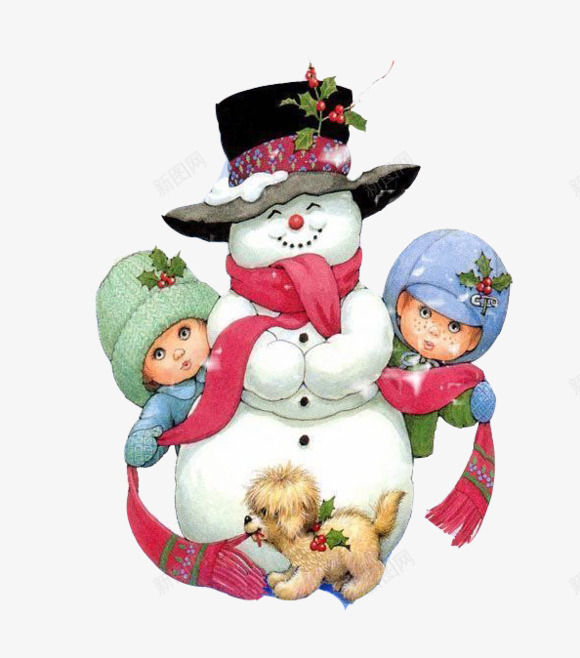 圣诞卡通雪人儿童打雪仗png免抠素材_新图网 https://ixintu.com 儿童 卡通 圣诞 打雪仗 雪人