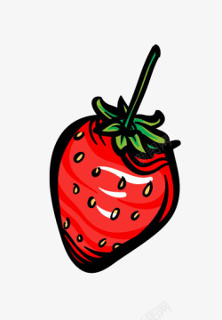 线条水果红色草莓素材