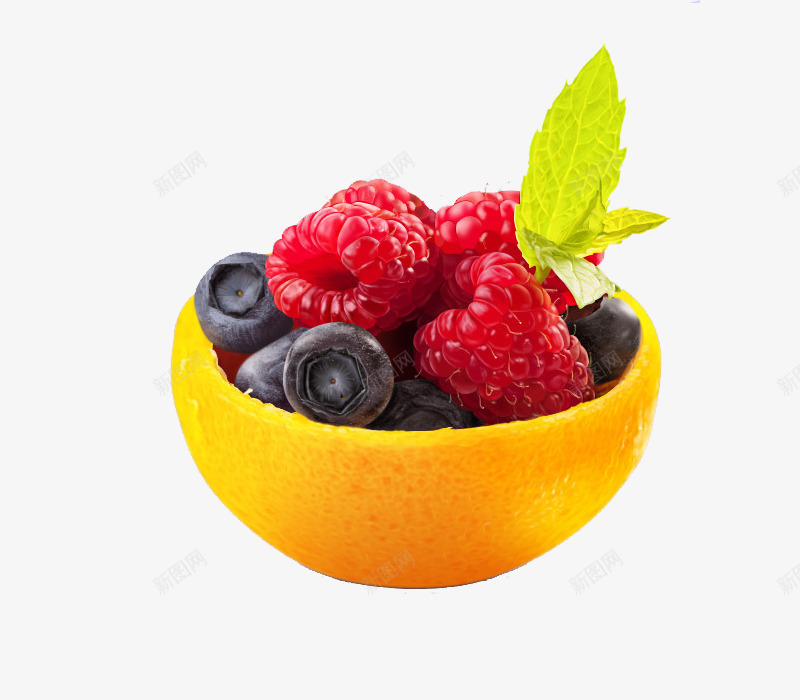 一盆蓝莓水果png免抠素材_新图网 https://ixintu.com 新鲜 水果 盆子 草莓 蓝莓 装饰素材