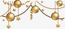 铃铛挂件金色闪耀圣诞节铃铛高清图片
