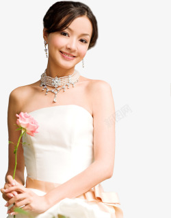 新娘晚礼服白色新娘晚礼服珠宝高清图片