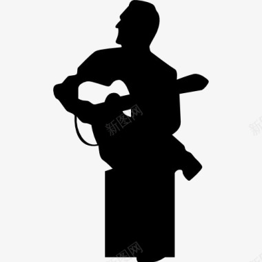 音乐家演奏弗拉门戈吉他手图标图标