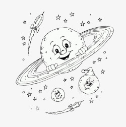 简笔画宇宙素材