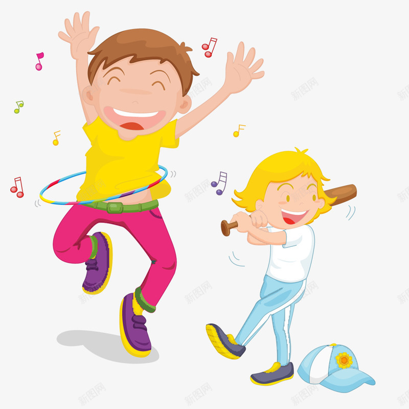 唱歌的小孩png免抠素材_新图网 https://ixintu.com png图形 png装饰 小孩 装饰 音符
