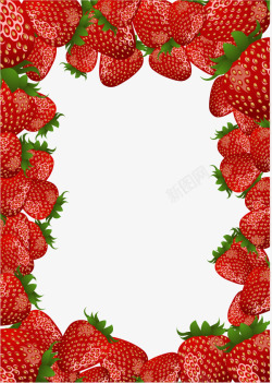 手绘草莓边框素材