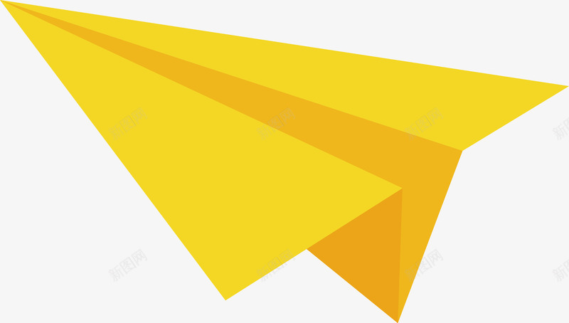 黄色纸飞机png免抠素材_新图网 https://ixintu.com 玩具 纸飞机 黄色