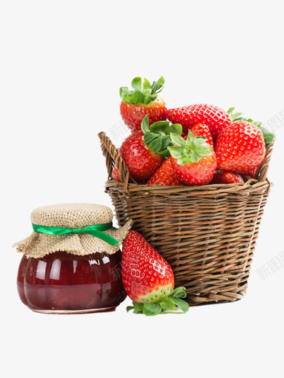 草莓果酱png免抠素材_新图网 https://ixintu.com 果篮 水果 红草莓 草莓酱