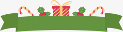 圣诞节礼盒绿色丝带矢量图素材