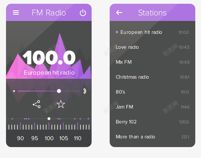 紫色UI音乐界面图标png_新图网 https://ixintu.com UI icon 图标 界面 音乐