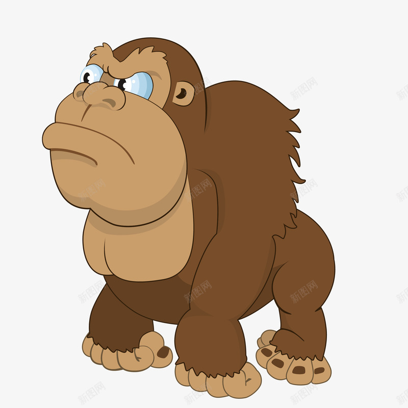 愤怒的猿猴png免抠素材_新图网 https://ixintu.com 动作 动物 卡通 愤怒的 攻击 猴子 猿猴 表情