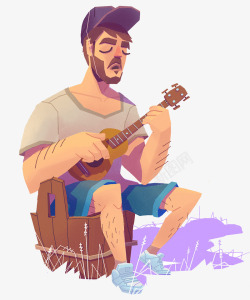 上弹吉他的男人弹吉他的男人高清图片