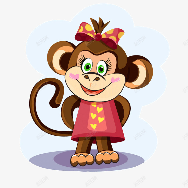可爱卡通小猴子png免抠素材_新图网 https://ixintu.com 卡通 可爱 吉祥物 猴子 猴年
