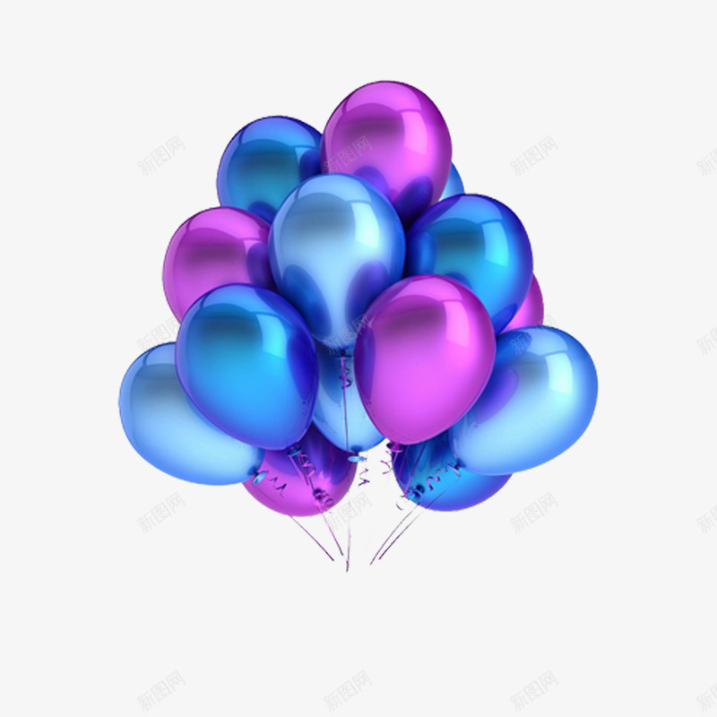 彩色气球png免抠素材_新图网 https://ixintu.com 3D PNG免抠图下载 圣诞节 游乐园 紫色 装饰