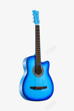 吉他精修乐器蓝色吉他素材
