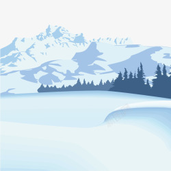 白雪皑皑的山川矢量图素材