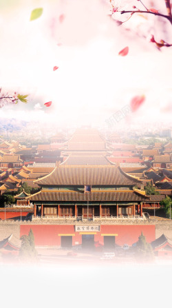 古风腊梅中国风长安城高清图片
