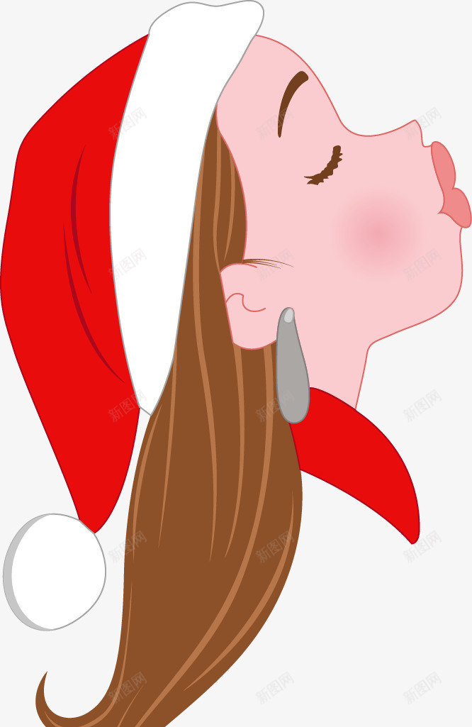 卡通圣诞女孩形象png免抠素材_新图网 https://ixintu.com 卡通形象 圣诞卡通人物圣诞帽子 矢量素材