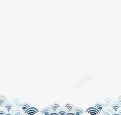 简单中国风简单手绘中国风海浪高清图片