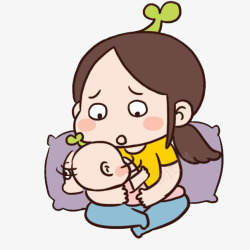 卡通宝宝吃母乳素材