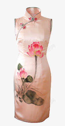 粉色裙子熊旗袍高清图片